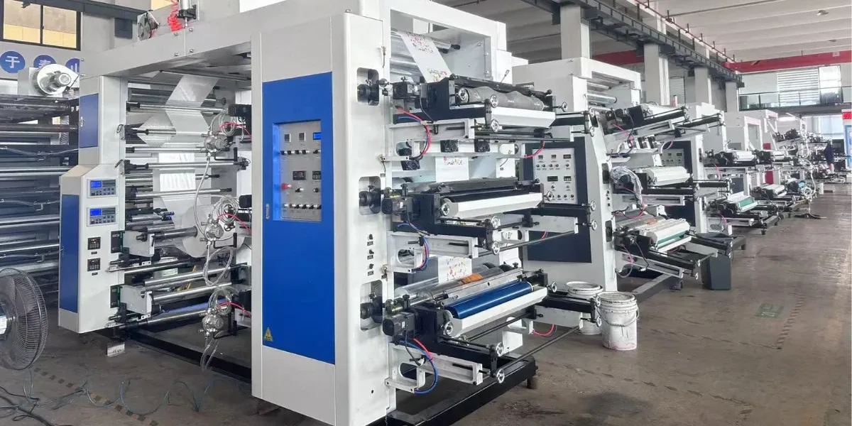 E-SHION production floor — printing machines in assembly